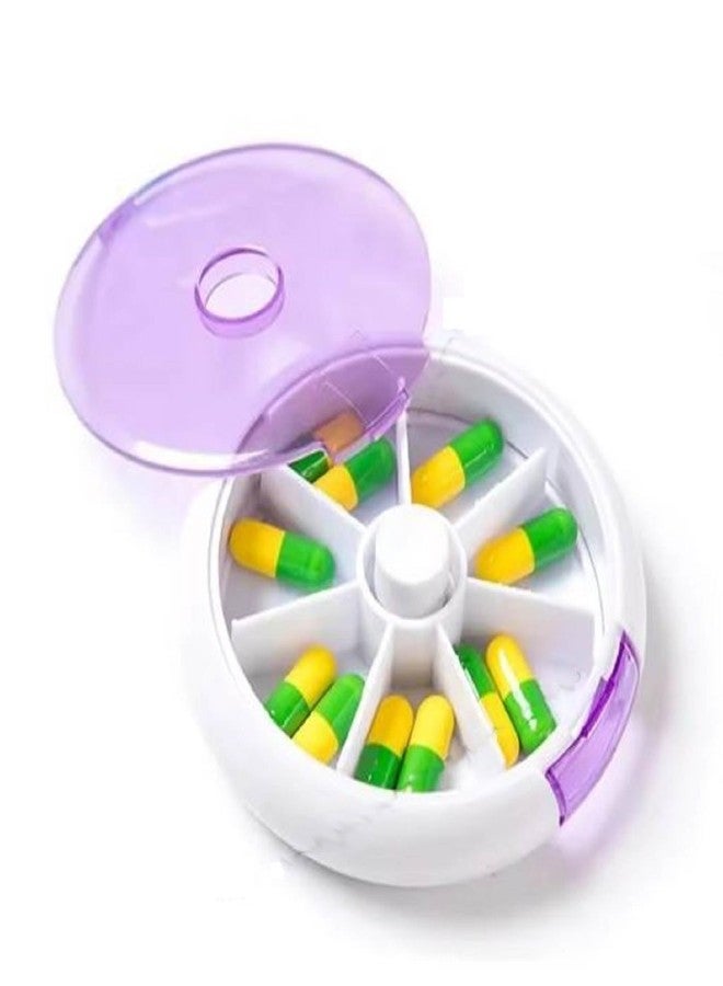 Mopslik 7 Days Pill Box Rotating Organizer with Moisture-Proof 7 Cell Medicine Planner Container for Vitamins Tablets BPA Free Reminder Storage (Pack Of 1) - Image 1